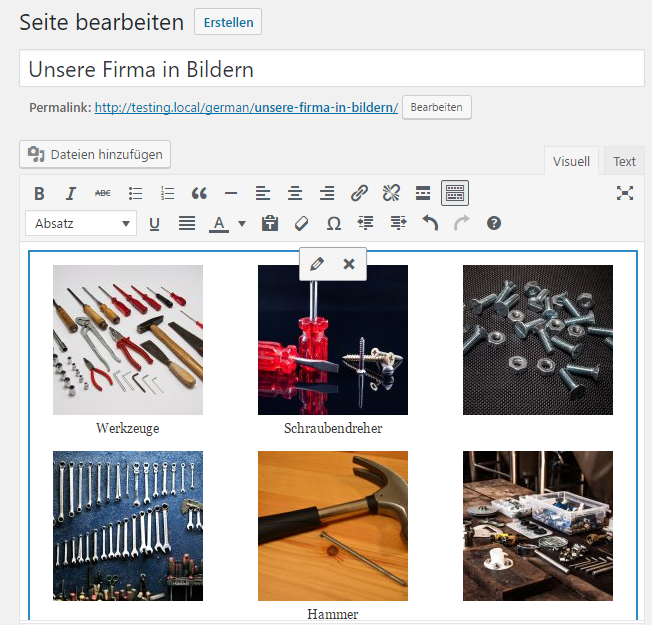 Eingefügte Bildergalerie